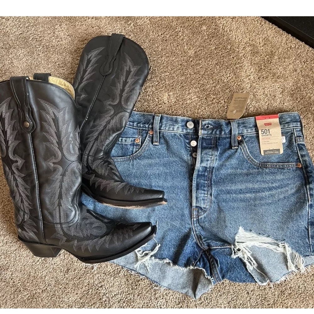 Corral Picasso Cowboy Western Tall Black Boots Cowgirl Showstoppers